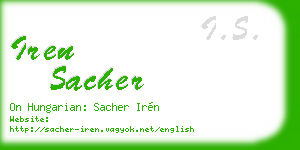 iren sacher business card
